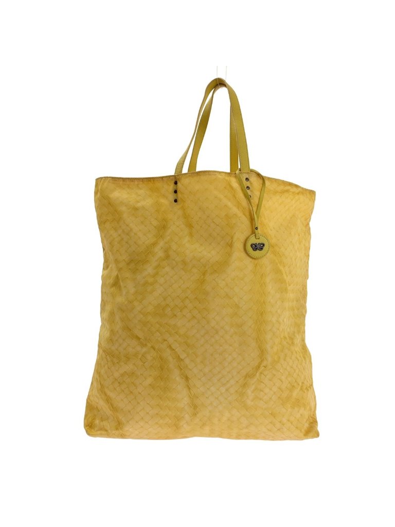 Bottega Veneta Intrecciato Print Tote Yellow
